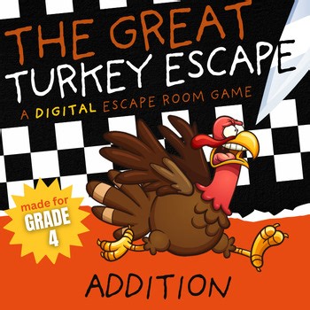Thanksgiving Math Activities Grade 4 Digital Escape Room Three Digit Addition