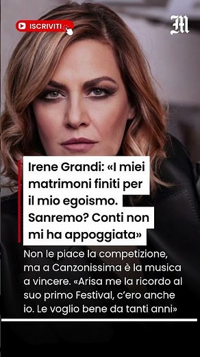Irene Grandi: «I miei matrimoni finiti per il mio egoismo. Sanremo? Conti non mi ha appoggiata»