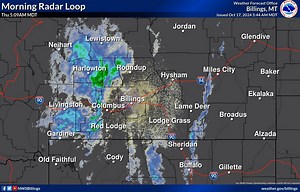 [10/17 - 5:50 am] Here is a radar loop over the past hour. Precipitation will continue to move from west to east, this morning. A round of heavier precipitation is anticipated tonight and into tomorrow morning. | US National Weather Service Billings Montana