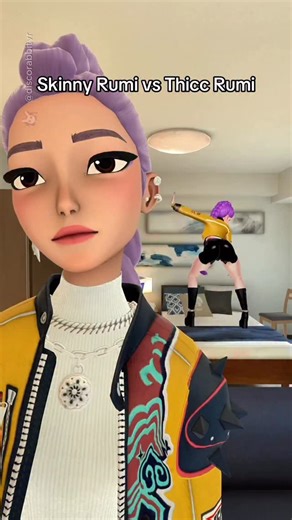 Disco Rabbit VR on Instagram: "Kpop Demon Hunters: Skinny vs Thicc Rumi #rumi #mira #zoey #kpopdemonhunters #vrchat #fyp"