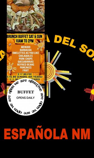 Come and enjoy Our Breakfast/Lunch Buffet Saturday & Sunday every week! Omelets, Pancakes, Bacon, Sausage, Carne Adobada, Menudo, Barbacoa, Tamales, Fresh fruit and more!!! #mexicanrestaurant #espanolavalley #BuffetLovers La Fonda del Sol Restaurant @destacar | La Fonda Del JR Maldonado | Facebook
