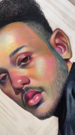 Using Fancy Crayons for Self Portrait Drawing