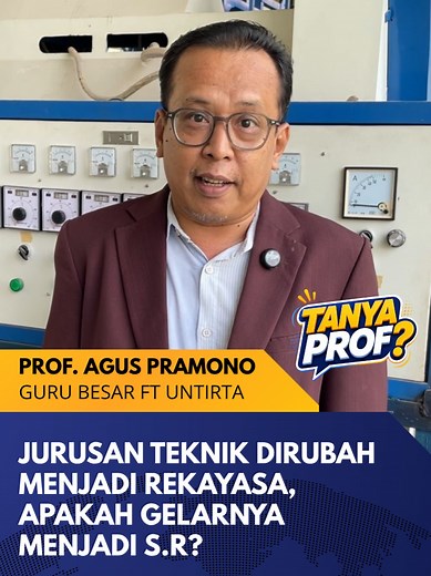 “Jurusan Teknik diubah jadi Rekayasa… apakah gelarnya jadi S.R.? ” yuk Tanya Prof? apakah itu mewakili dunia engineering modern dan standar global? Karena kalau kita melihat ke berbagai negara maju, lulusan engineering umumnya menggunakan gelar yang sudah sangat dikenal secara internasional seperti: Bachelor of Engineering (B.Eng) Bachelor of Science in Engineering (B.Sc.Eng) Bachelor of Technology (B.Tech) Artinya, identitas lulusan engineering di dunia global sebenarnya sudah punya bahasa akad