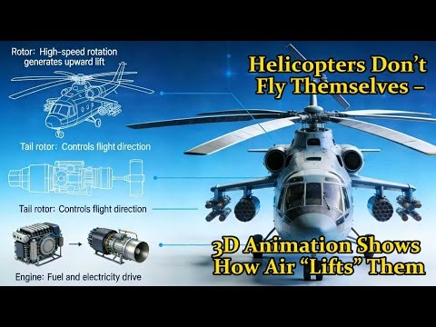 Helicopters Don’t Fly Themselves – 3D Animation Shows How Air “Lifts” Them#science #explained