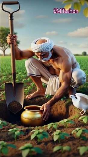 Farmer and the pigeon find a golden pot from which a Amrud plant grows😭#ai #pigeon #farmer