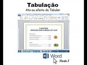 Word - PARTE 1 - TABULAÇÃO DO CARDÁPIO