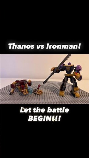 Thanos vs. Ironman Round 1! | LEGO Stop Motion Battle in Mech Suits