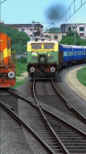 Two Express Trains Fast Crossing Railroad l Train Simulator Games #trainsimulator #train #traingame