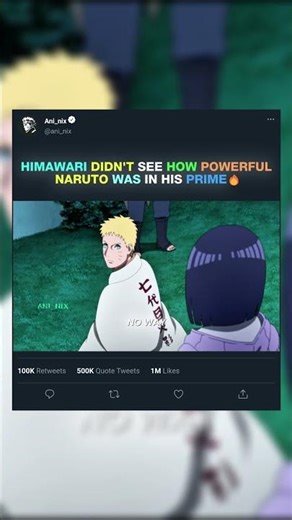 Himawari Uzumaki didn’t see how powerful Naruto Uzumaki was in his prime🔥