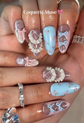 Coquette Muse: Hand-Crafted Spring Nails