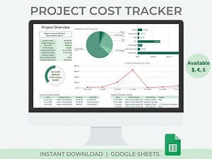 Project Cost Tracker | Project Management | Bookkeeping | Google Sheets - Etsy