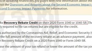 Haven't received your stimulus check? What you need to know about the Recovery Rebate Credit