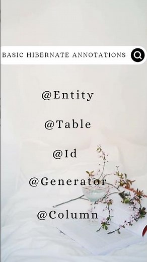 Basic Hibernate Annotations #springboot #annotations #hibernate #framework #orm #trending