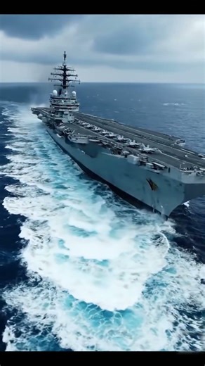USS Abraham Lincoln at Full Speed 🚢💨 Extreme Tactical Turn | #Shorts