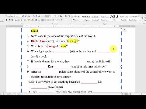 MIXED TENSES EXERCISE 1