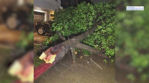 Overnight storms light up skies across Houston, cause damage in Conroe