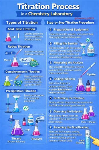 Titration Process in a Chemistry Laboratory #chemistry #laboratory #titration #solution #education