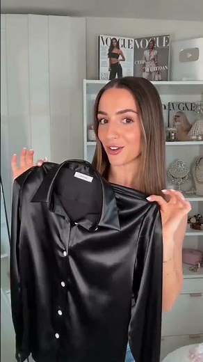 Liquid Black Silk Satin Shirt / Blouse