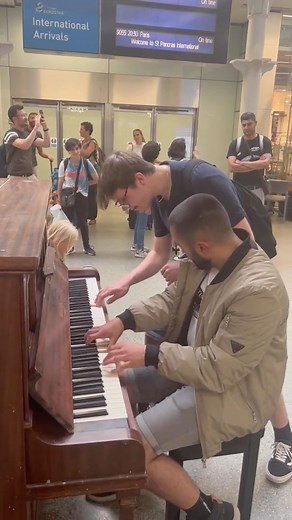 The Jazz Estate on Instagram: "Pianists Jared Nandra @jarednandra and Reece Potter @reecepotter_music performing a boogie woogie duet at the St. Pancras railway station in London."