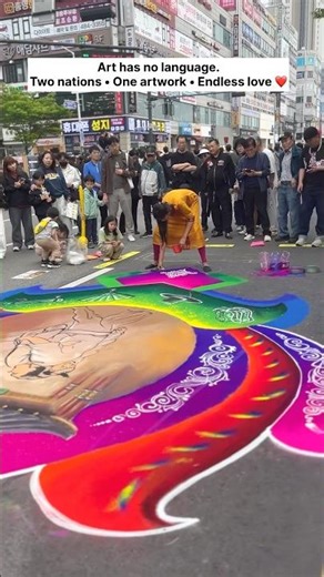 Korean culture through Indian Rangoli art 🇰🇷✨🇮🇳 | South Korea international art festival 2026
