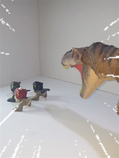 Queen Dominates Little Demon Carnotaurus in Toy Battle
