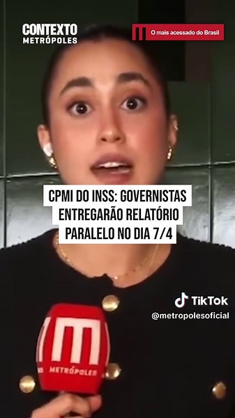 A base governista da Comissão Parlamentar Mista de Inquérito (#CPMI) que investigava as fraudes do Instituto Nacional do Seguro Social (#INSS) irá entregar o relatório paralelo à Controladoria-Geral da União (CGU), à Polícia Federal (#PF) e à Procuradoria-Geral da República (PGR) na próxima terça-feira (7/4). #tiktoknotícias ➡️ Assista mais no programa Contexto Metrópoles, no nosso canal do YouTube, apresentado por Neila Guimarães. 🤳 Camila Xavier/Metrópoles