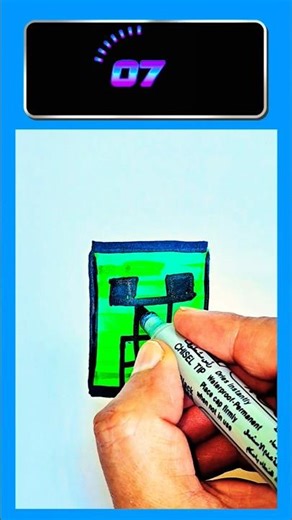 How to draw creeper from Minecraft in 30 seconds #cute #youtubeshorts #drawing #art #shorts