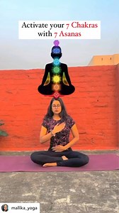 Blockage in any of the 7 chakras or energy centers in the human body disrupts smooth functioning of the body and mind leading to symptoms such as digestive issues, chronic pain, irritability, anxiety and difficulty concentrating.-Therefore it is necessary to activate them so that energy starts flowing freely inside our body and we stay calm, happy, fearless, loved and lively.Credit: @mallika_yoga #yoga #yogaposes #trendingreels #viralreels #explorepage #fyp #chakras | Ridavo