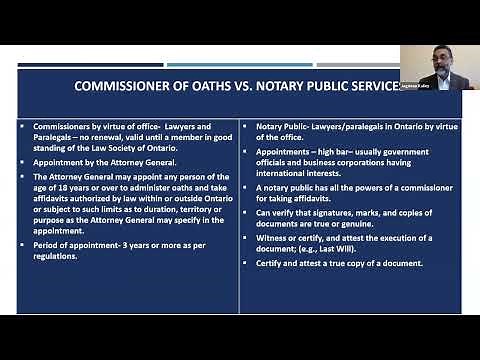 Role and function of Commissioners of Oaths