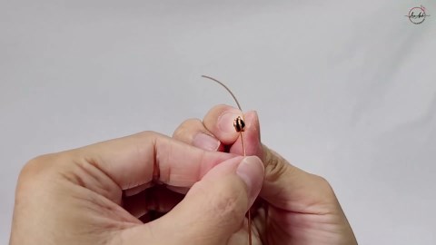 DIY eye-shaped wire ring | Easy copper wire and crystal beads jewelry tutorial 1117