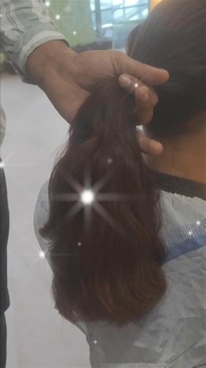 Bouncy Hair Combing Before Hair Trimming #hairbrushing #bouncyhair #ponytail #shorts