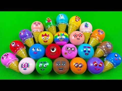 Numberblocks Mixing ASMR is So Satisfying Slime in Ice Cream, Mushroom Colorful ASMR ✨🦖