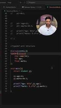 typedef with Structure in C 🔥 Remove struct Keyword Easy Explanation in Hindi #coding #cprogramming