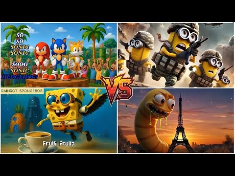 Minion Soldier🆚BRAINROT SPONGEBOB 🆚Soda Pop x Sonic🆚 CYBERWORM - Tiles Hop EDM Rush!