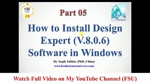 How to Install Design Expert V.8.0.6 in Windows| Crack Version| RSM| Part 05|Urdu|Hindi Watch Full Video on My YouTube Channel (Food Science Universe) https://youtu.be/aQqGNVDiMZs ------------------------------------------------ My Website https://foodscienceuniverse.com/ | Food Science Universe-FSU PVT LTD