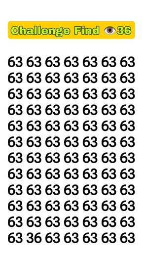 Try to find the odd number 36 with in 4 second #youtube