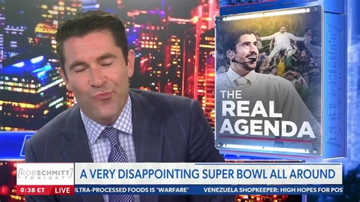 Rob Schmitt: “98% of the country, including the NFL's core audience, was just dumbfounded, and nobody could understand a word of it. The halftime show is probably the largest cultural display that this country, the United States of America, makes every single year, and every single year it gets worse.” | NEWSMAX