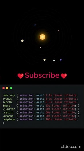 🌌 Realistic Solar System Animation in HTML, CSS & JavaScript | Planets Orbiting the Sun