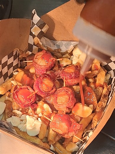 BACON WRAPPED SCALLOP POUTINE #BigDsPoutine #EastCoast #Bacon #Scallops #local