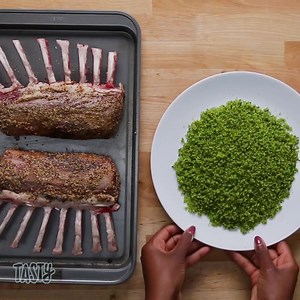 81K views · 443 reactions | Garlic Rosemary Crusted Roast Rack of Lamb | Tasty UK | Facebook