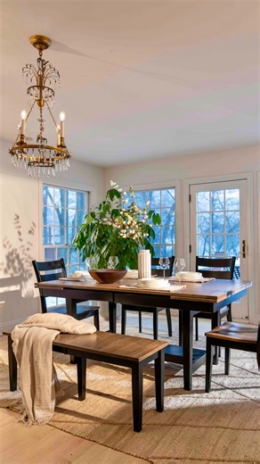 Made in Michigan and crafted from solid hard maple, the Christopher Dining Set is where moments become memories. 🥰 Thoughtfully designed for gathering, its spacious rectangular top invites everyone to pull up a chair, whether it’s a quiet weeknight dinner or a table filled with more love and laughter. Two 14” self-storing extension leaves allow the table to grow with you, effortlessly transitioning from everyday meals to holiday celebrations and everything in between. Finished to your taste wit