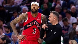 Raptors’ Barrett exits vs. Celtics after slipping to floor in transition