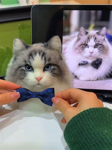 Turning wool into my ragdoll’s forever cute 🥹 This felted piece keeps her soft, sweet self alive every day. What’s your cat’s most iconic quirk? #handmade #fyp #figurine #petmemorials #petportrait