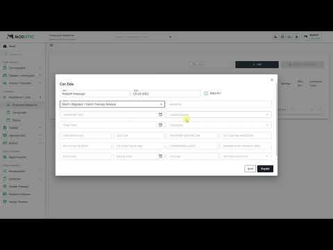 Modistic Lojistik Yönetim Sistemi (LYS) - Potansiyel Müşteri Yönetimi