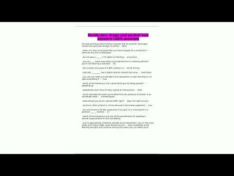 florida dmv drugs and alcohol test answers 100 accurate90