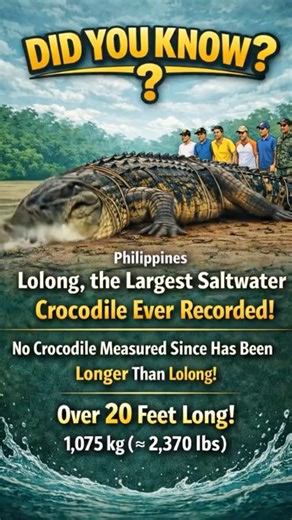 Lolong: The Largest Crocodile Ever Captured on Earth! 🐊🌍 #viral #trending #didyouknow #knowledge