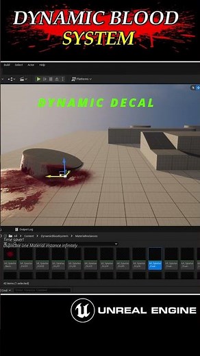 Dynamic Blood Decal Multiple decal from a unique material on Unreal Engine