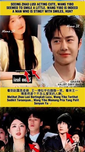 Seeing Zhao Lusi acting cute, Wang Yibo seemed to smile slightly as well. It seems Wang Yibo real...