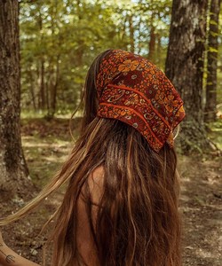 Silk Hippie Boho Bandana, Square Head Scarf, Bohemian Hair Wrap, Hippie Gift, Stocking Stuffer, Pet Dog Scarf, 70s Style Handkerchief - Etsy