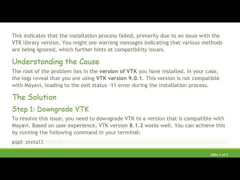Solving the exit status -11 Error When Installing Mayavi on Fedora 31